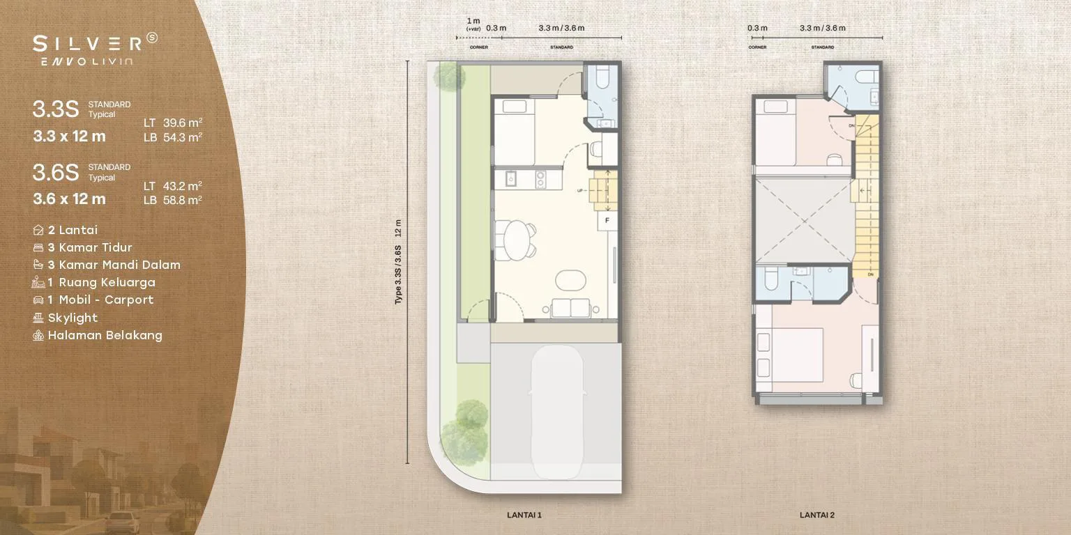 Floor plan for Silver Envo Livin 3.3S